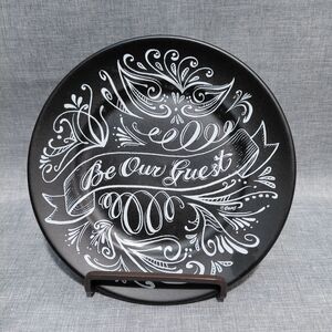 Disney Parks Be Our Guest Black 6 7/8" Side Dessert Plate Beauty And The Beast